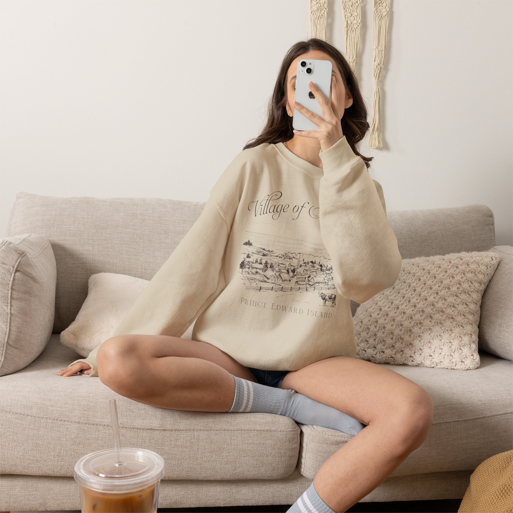 Vintage Village of Avonlea Illustration Sweatshirt