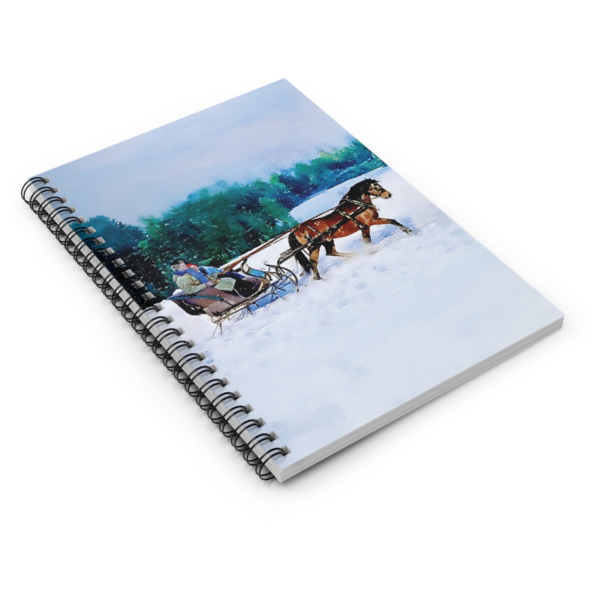 Morning Sleigh Ride Spiral Notebook