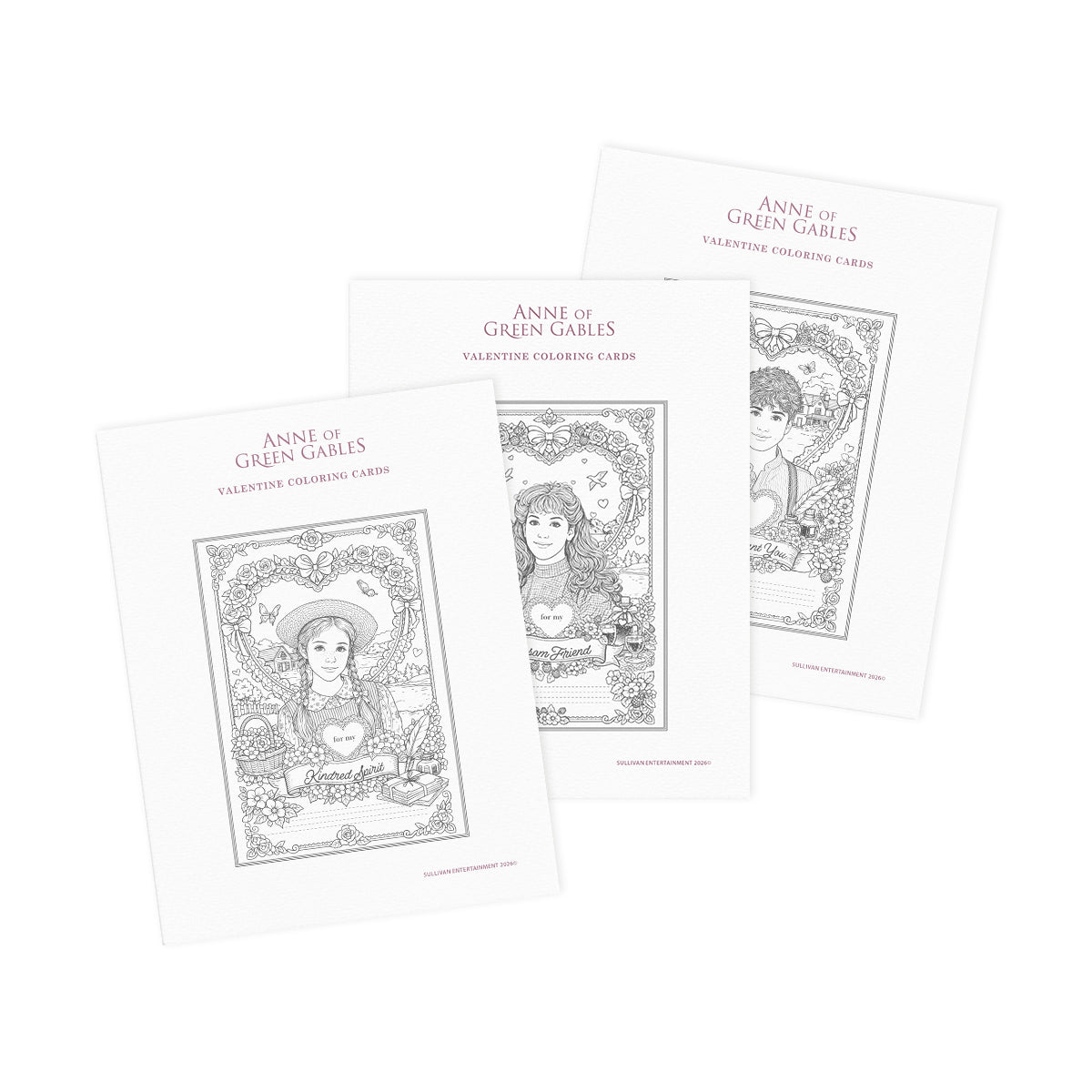 FREE Anne of Green Gables Valentine Coloring Cards