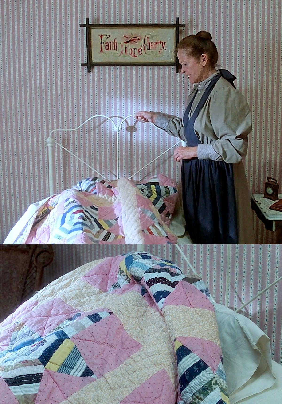 Anne's Bed Quilt Printed Quilted Throw Blanket