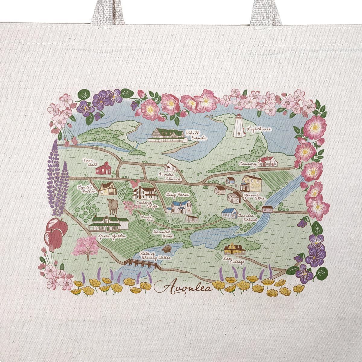 The "Avonlea" Illustrated Map Tote Bag