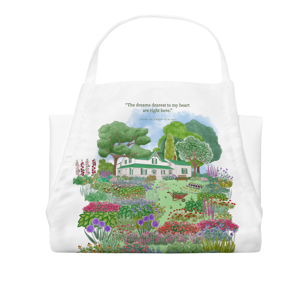Green Gables Blooming Garden Apron - White