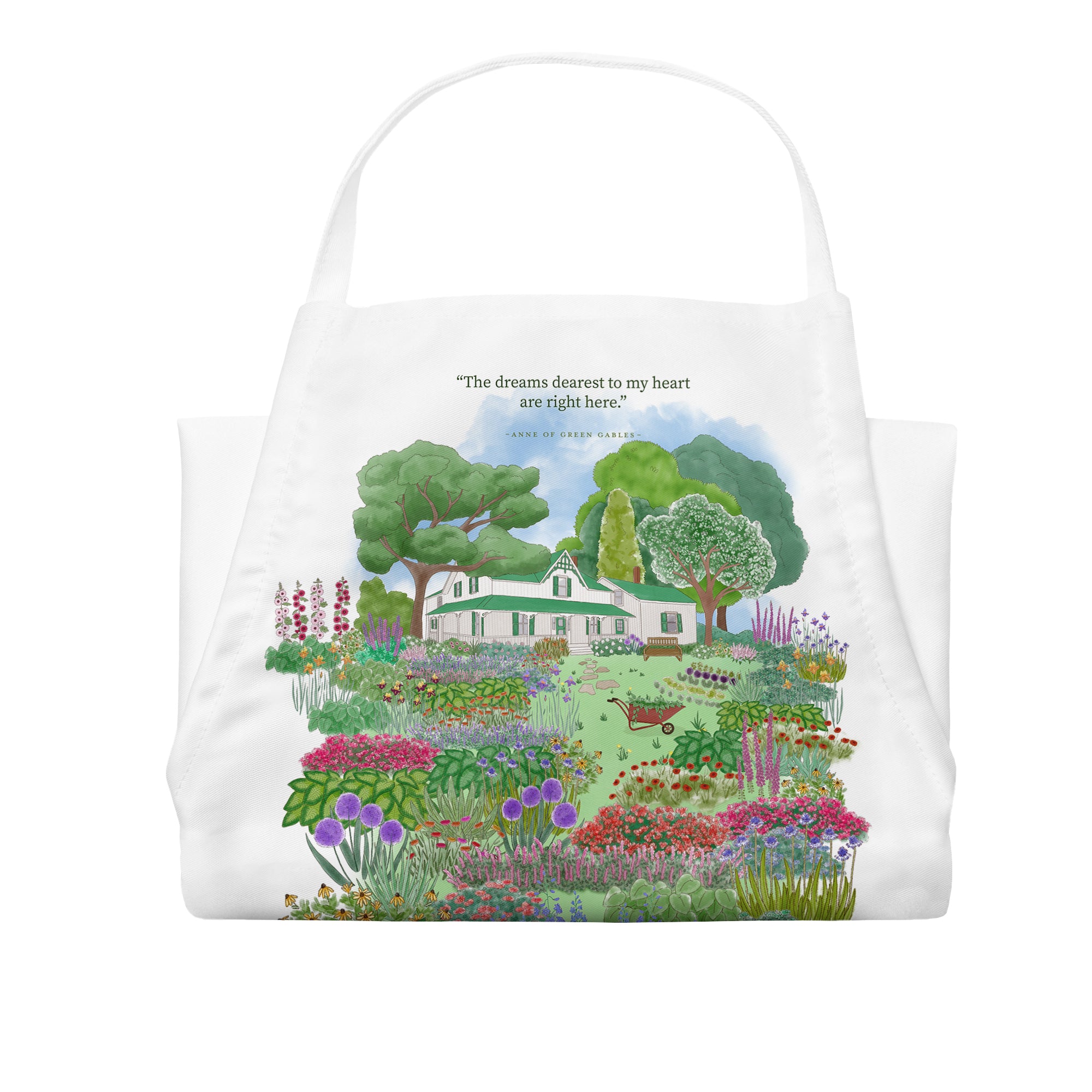 Green Gables Blooming Garden Apron - White