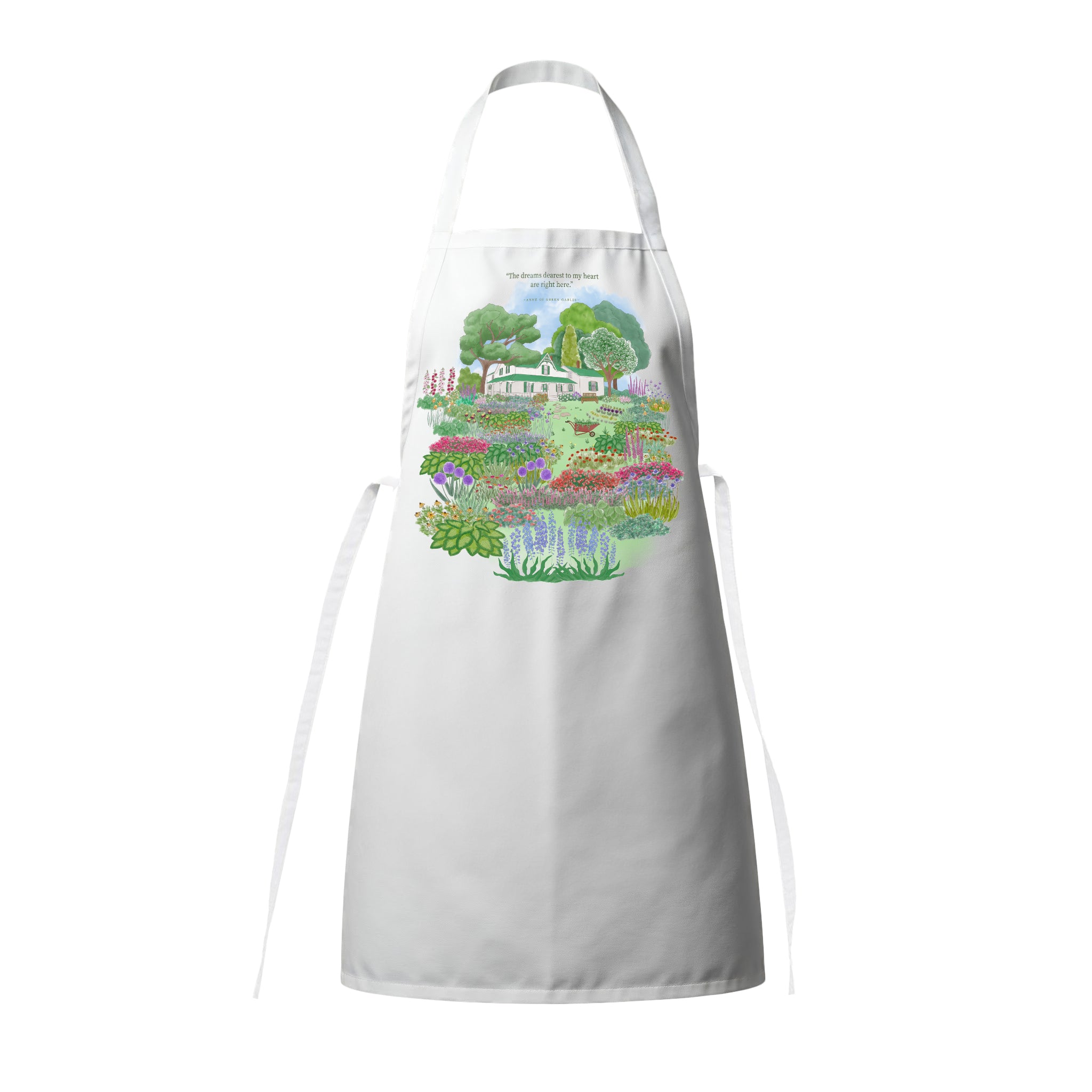 Green Gables Blooming Garden Apron - White
