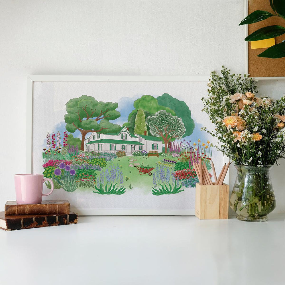 "Green Gables Blooming Garden" Custom Illustration