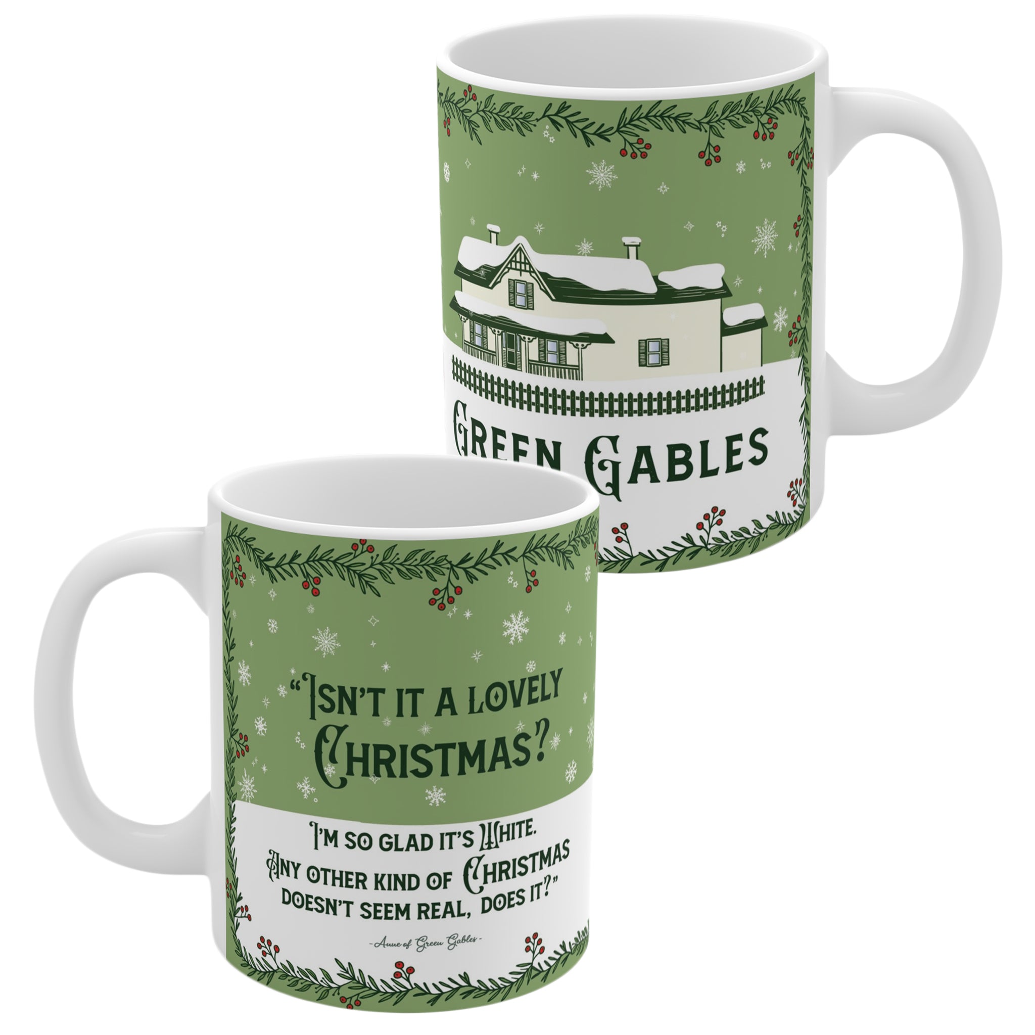 Green Gables White Christmas Mug