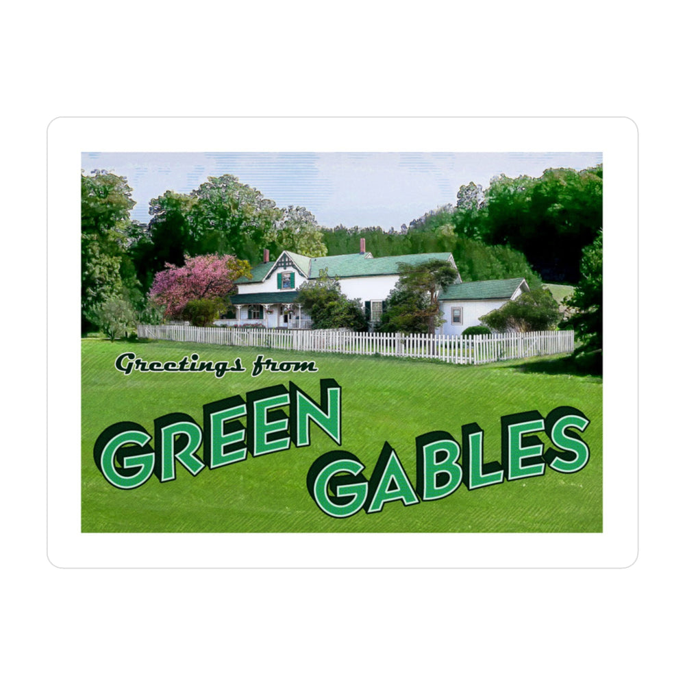 Greetings from Green Gables Vintage Postcard Sticker
