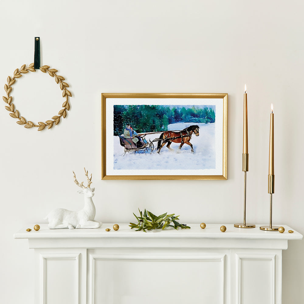 "Morning Sleigh Ride" Limited Edition Watercolor Print