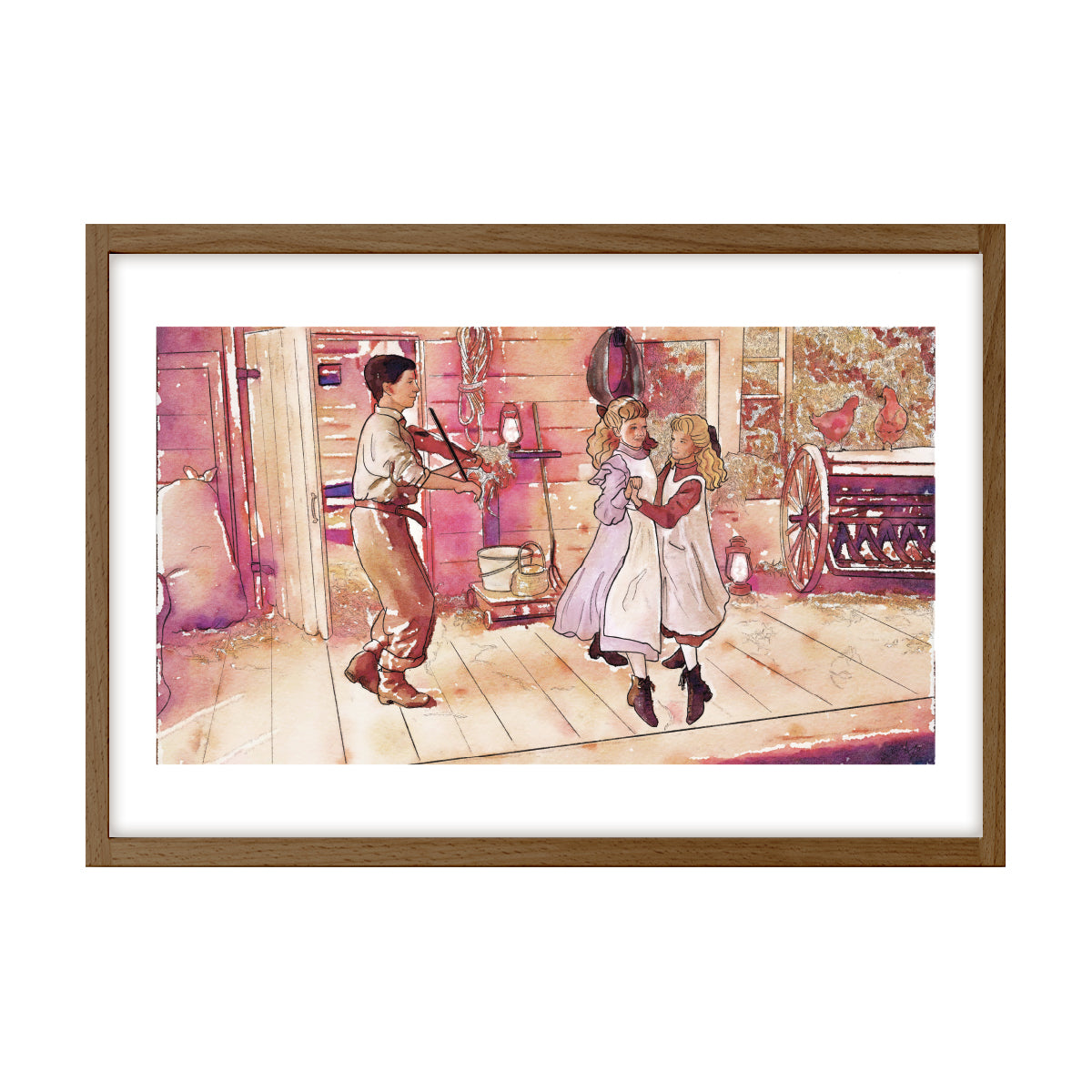 "Barn Dance" Limited Edition Illustrated Print on Watercolor Paper