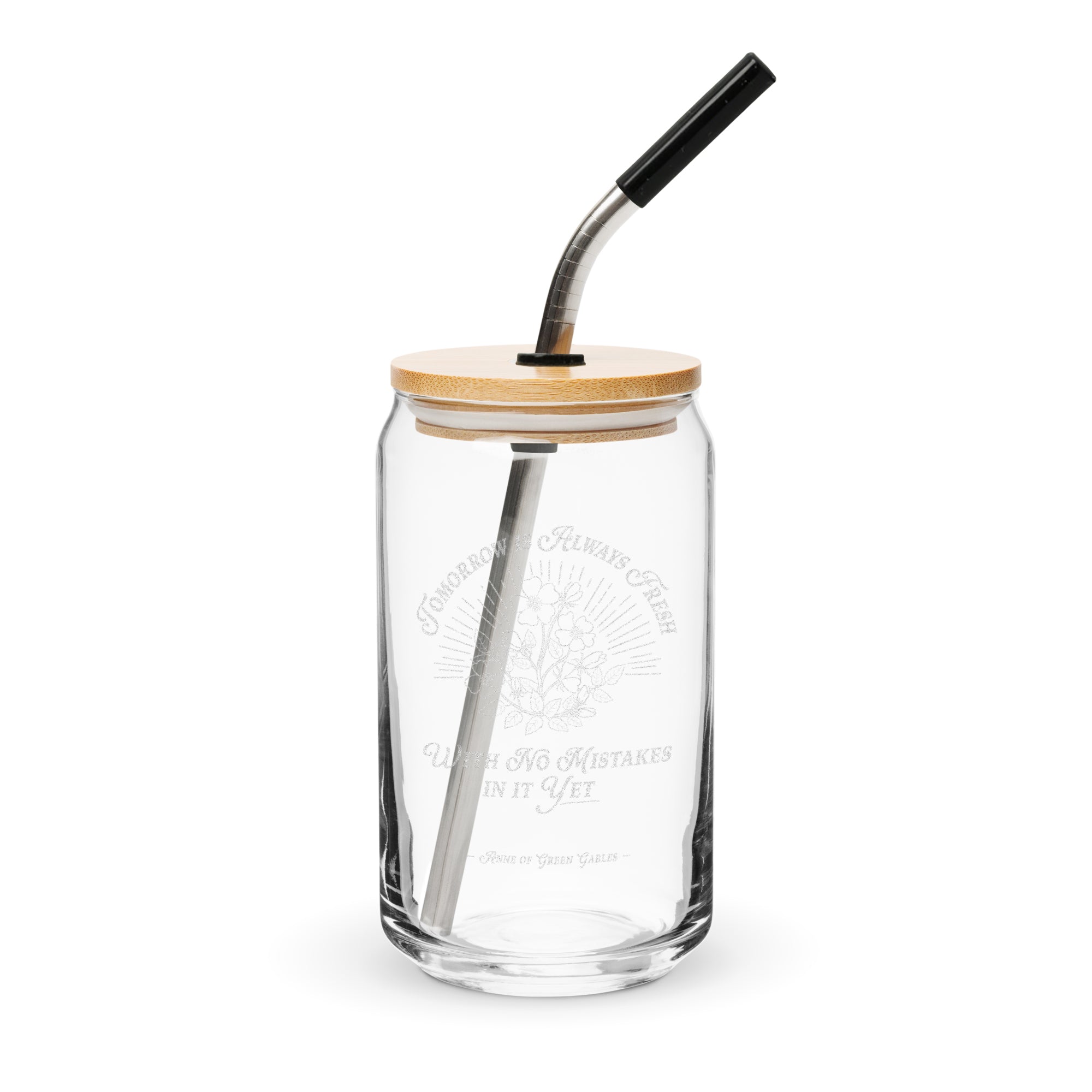 Tomorrow Is Always Fresh Engraved Glass Can