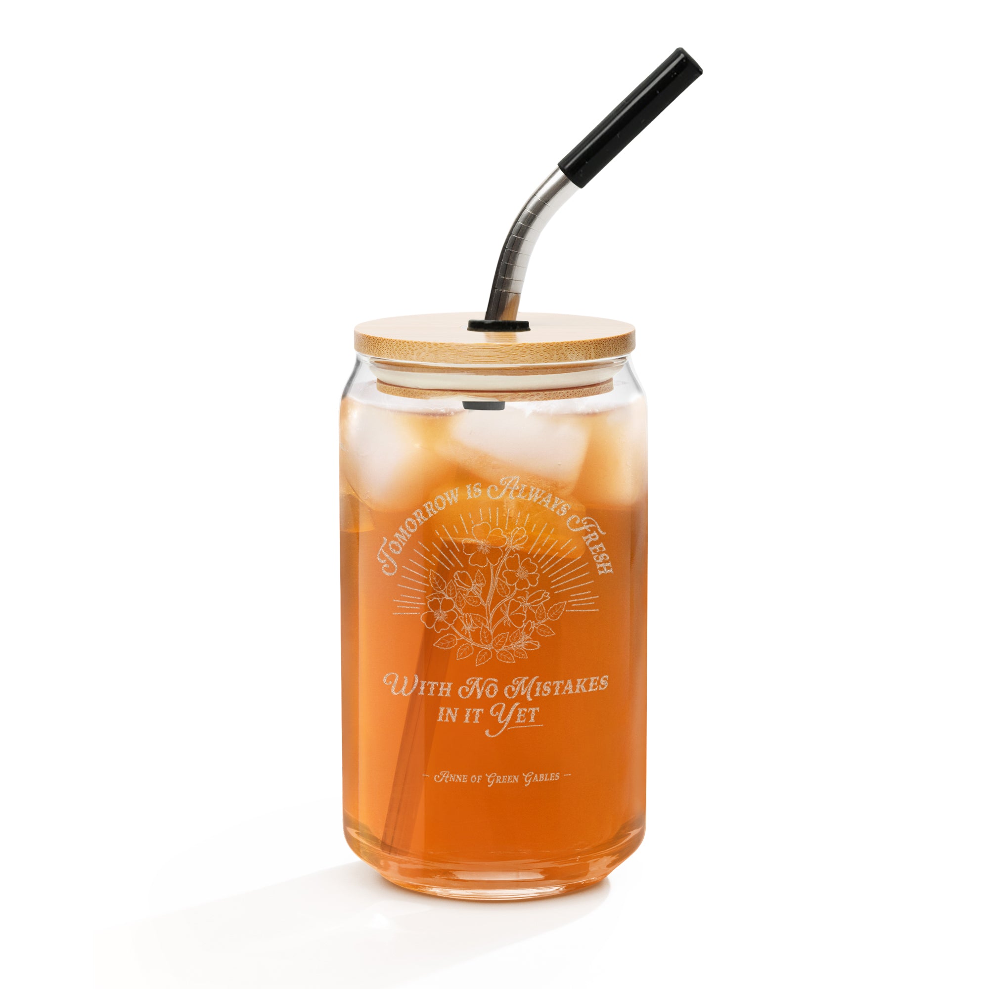 Tomorrow Is Always Fresh Engraved Glass Can