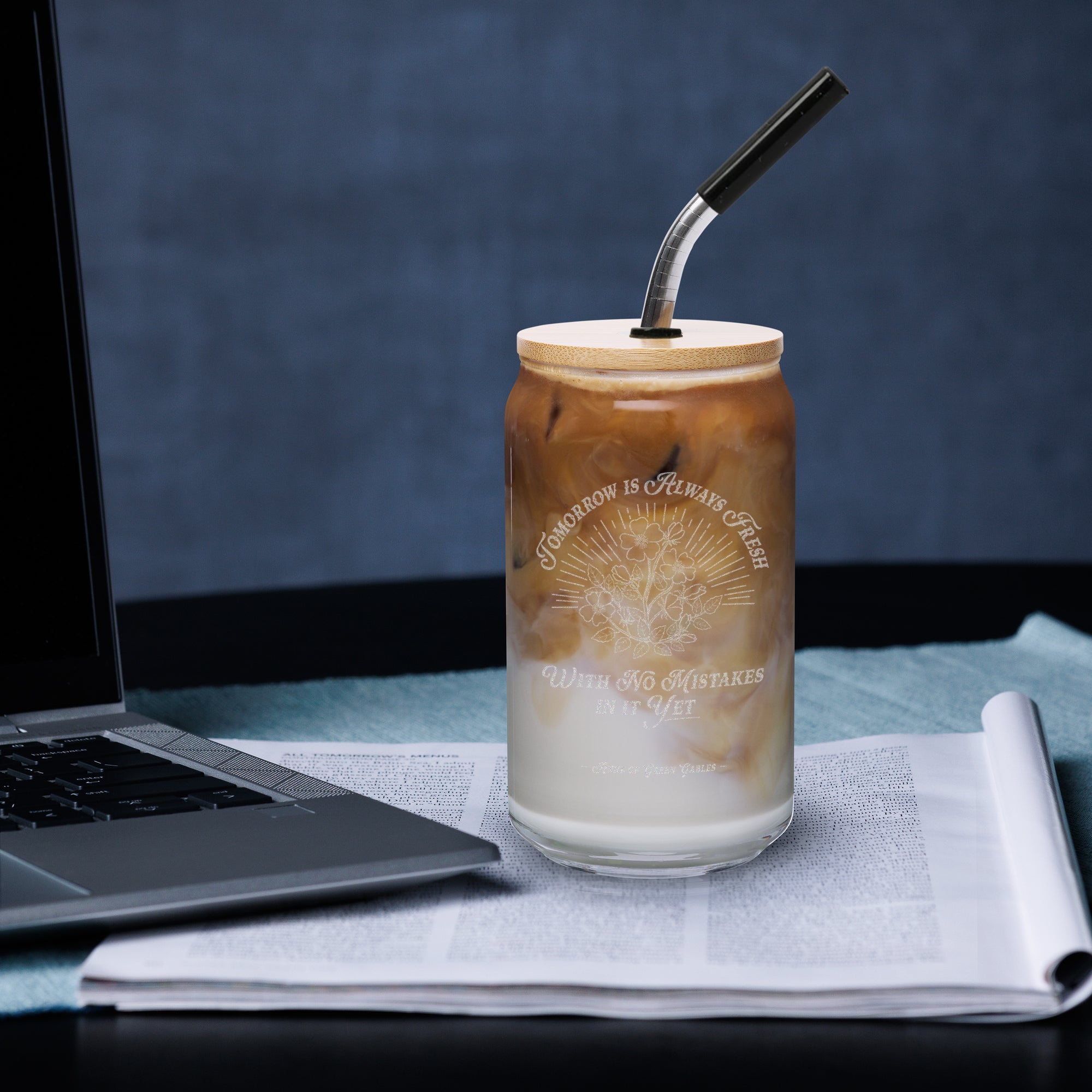 Tomorrow Is Always Fresh Engraved Glass Can