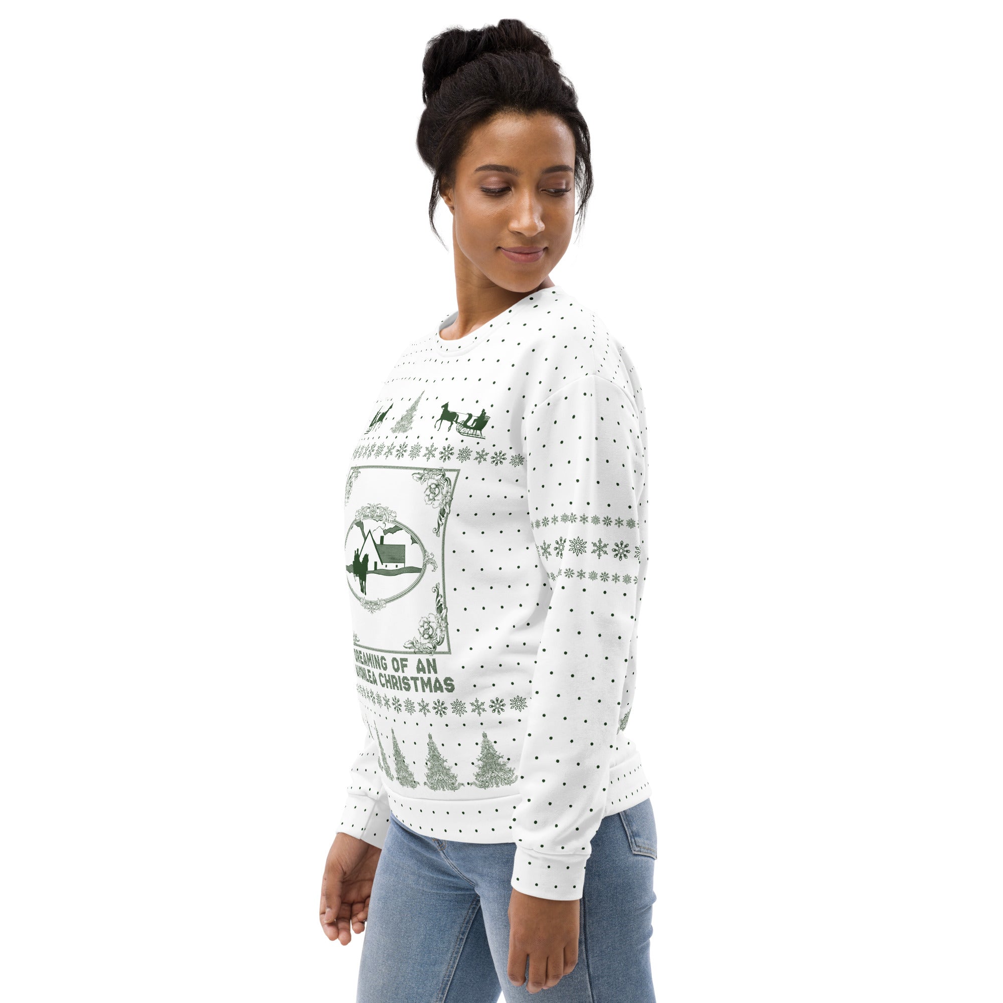 "Green Gables" White Holiday Sweatshirt