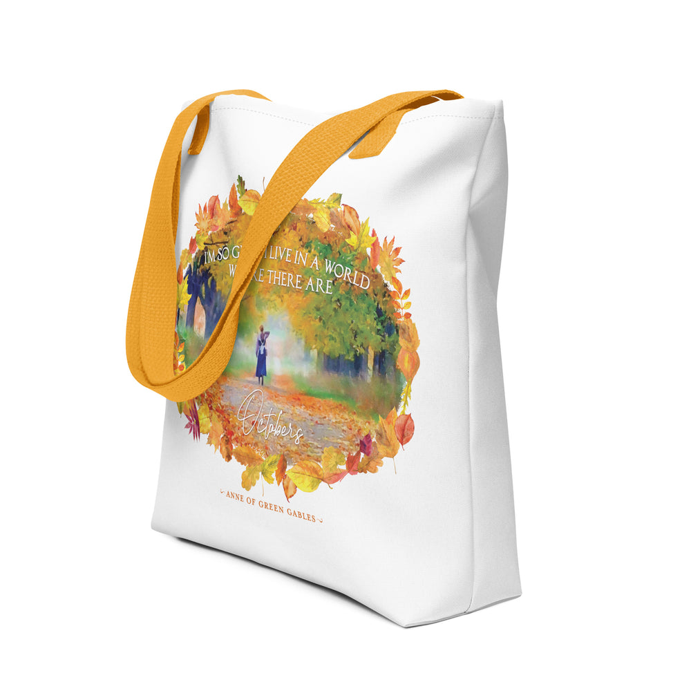 October Quote Watercolor Tote Bag