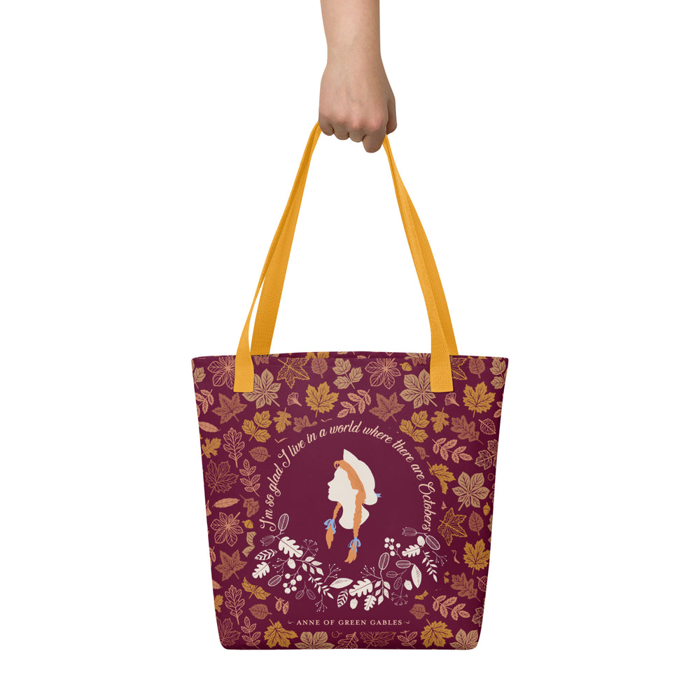 Anne Crest October Quote Tote Bag