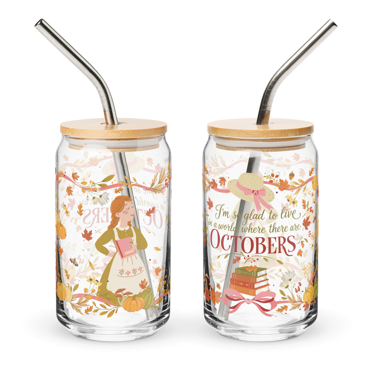 Anne of Green Gables Illustrated October Glass Can Tumbler