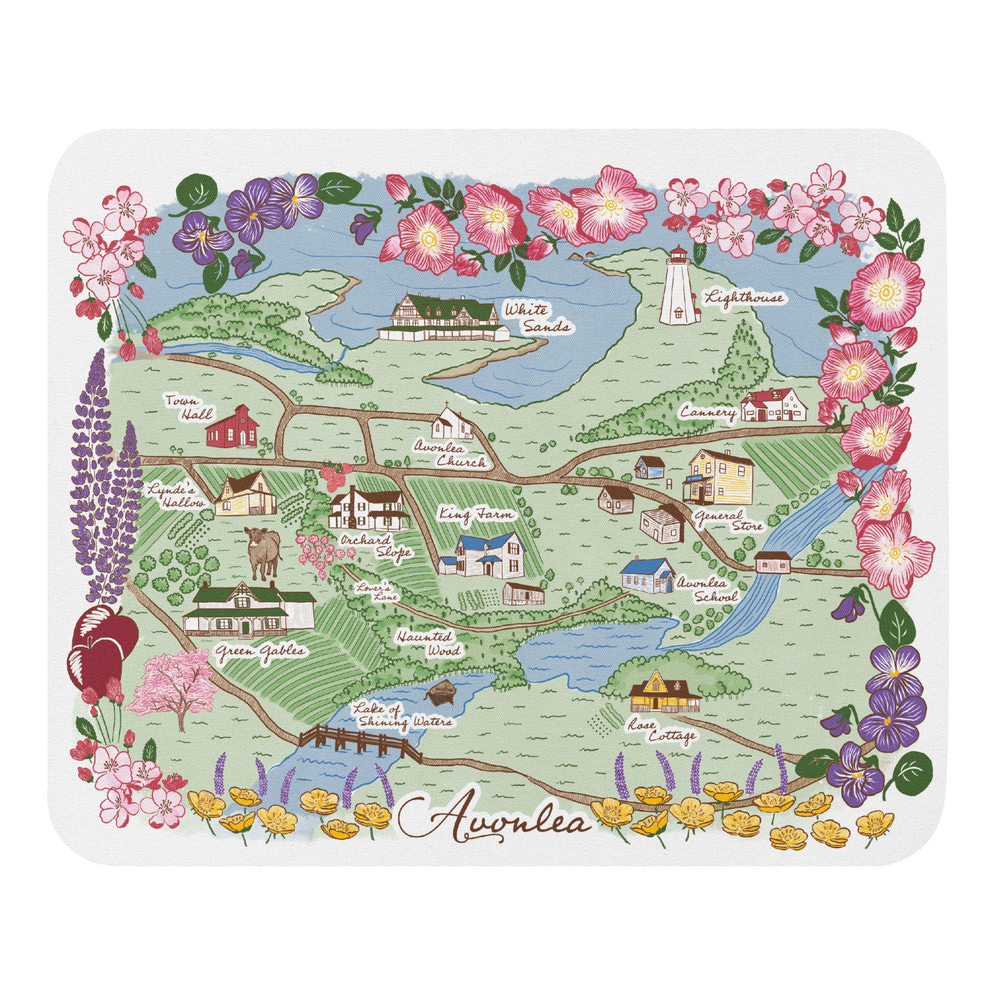Avonlea Illustrated Map Mouse Pad
