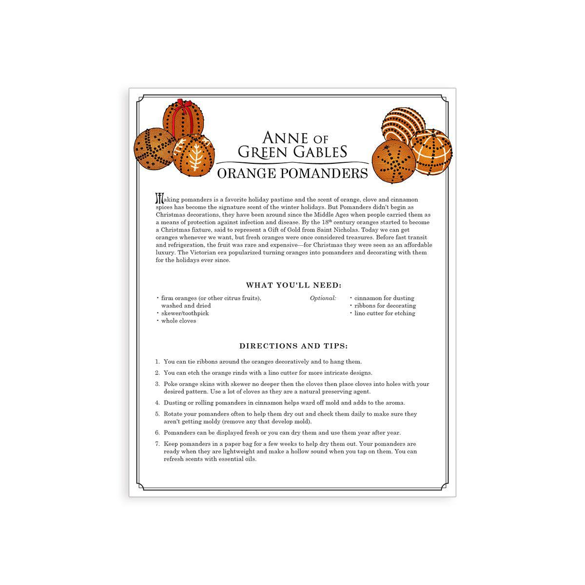 Pomander Kit FREE Avonlea Pomander DIY – Shop At Sullivan