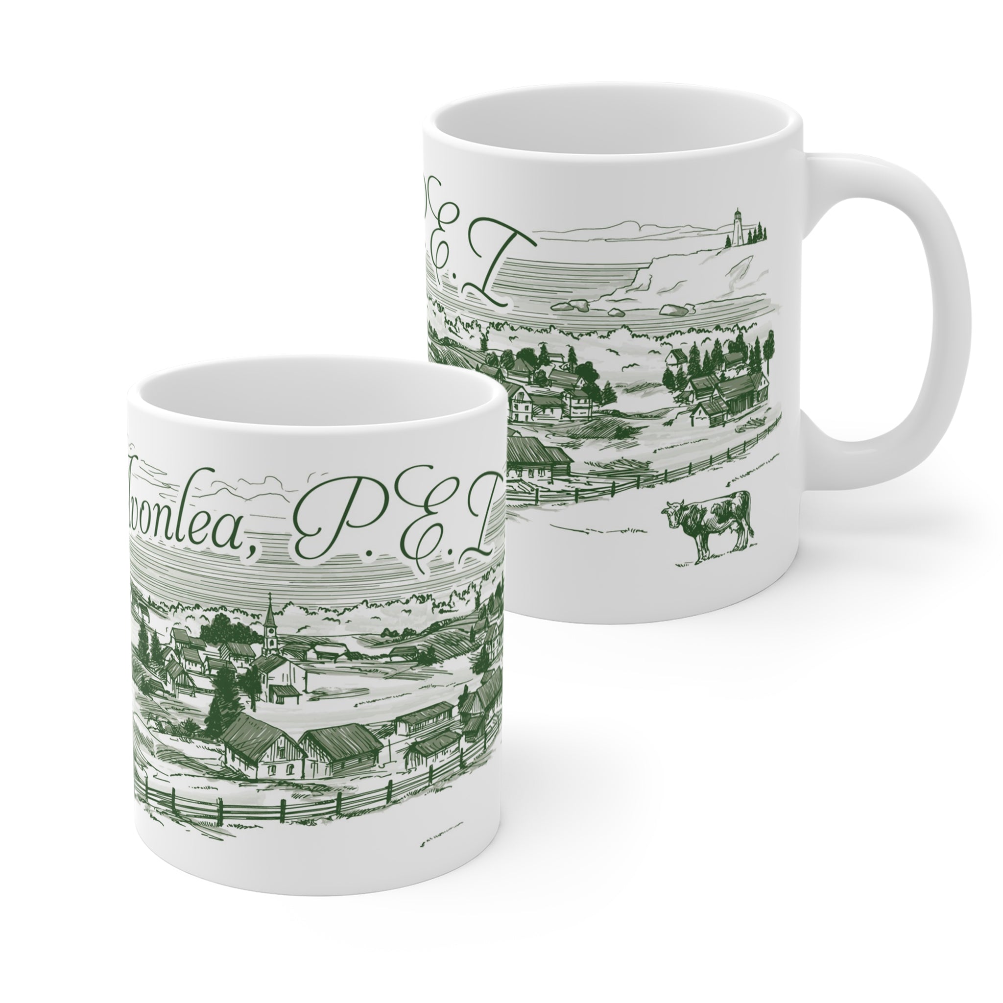 Avonlea, PEI Vintage Illustration Mug (Green)