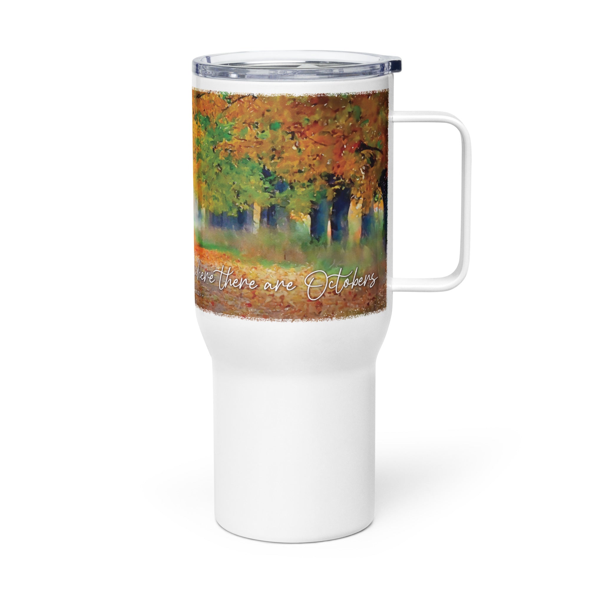 October Quote Watercolor Travel Mug