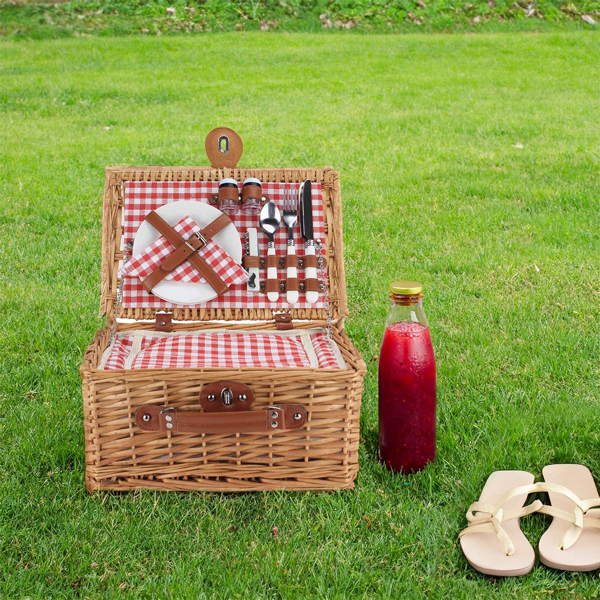 Avonlea Wicker Picnic Basket-Two Person