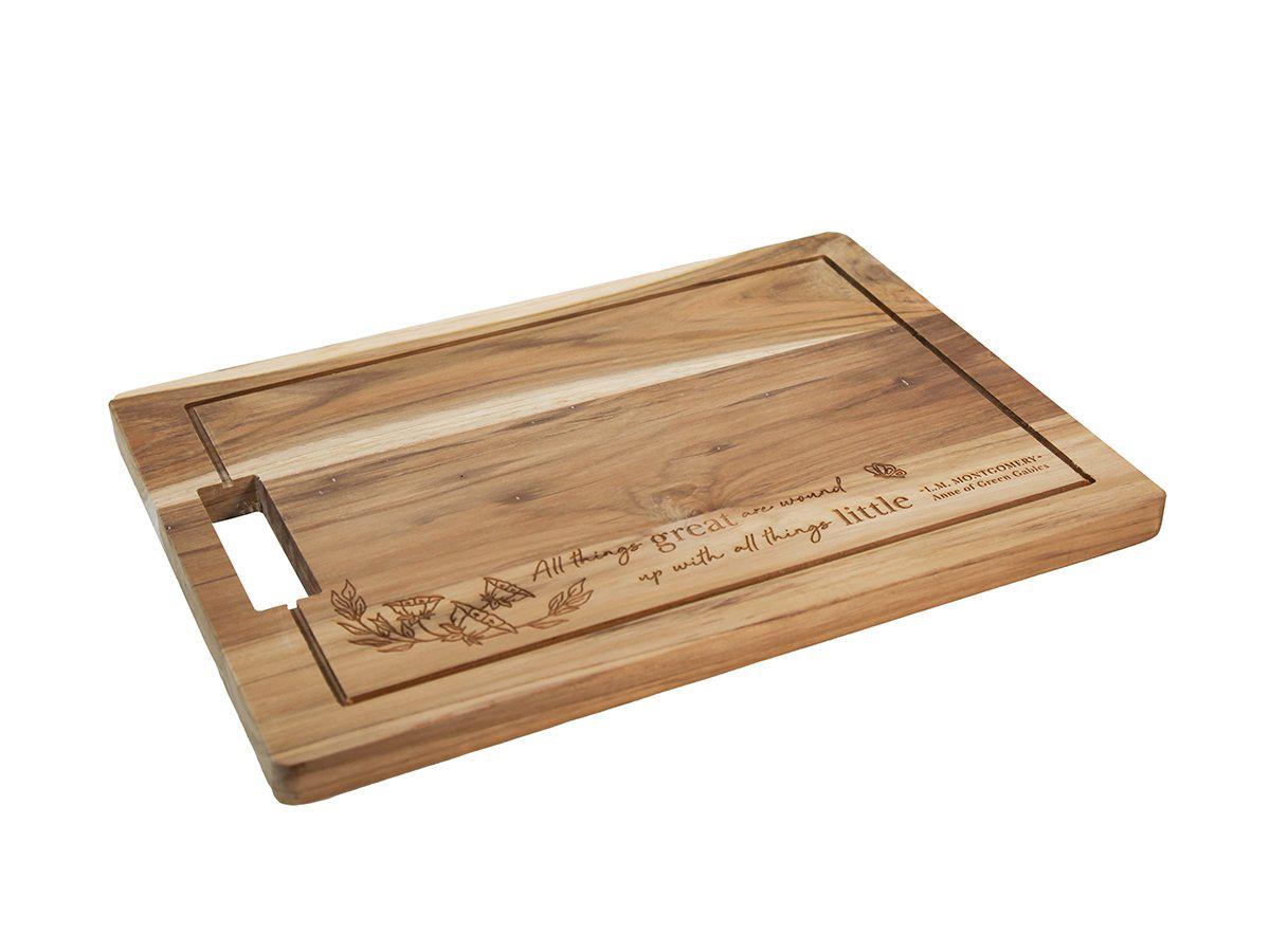 Engraved Cutting Board with "Anne of Green Gables" Quote
