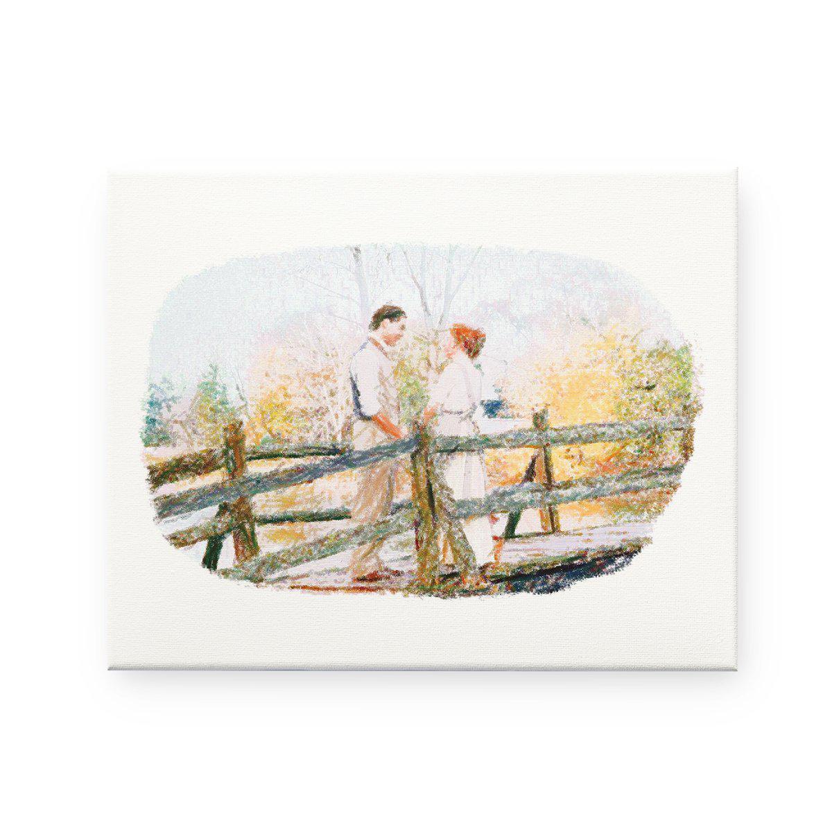 "Anne & Gilbert" Pencil Sketch Canvas Print