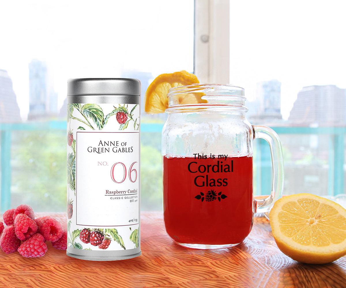 Raspberry Cordial Duo: Tea & Glass Mug