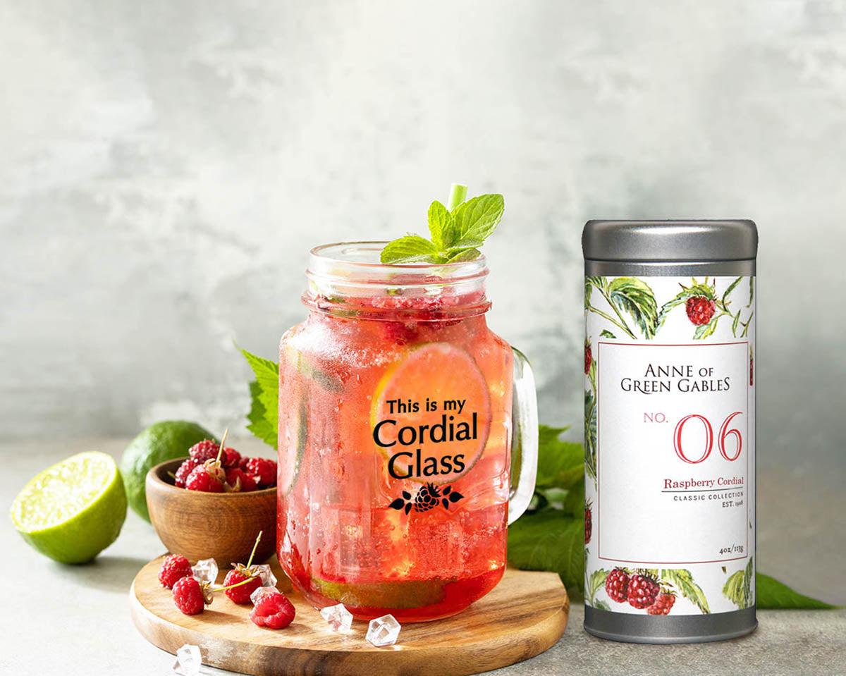 Raspberry Cordial Duo: Tea & Glass Mug