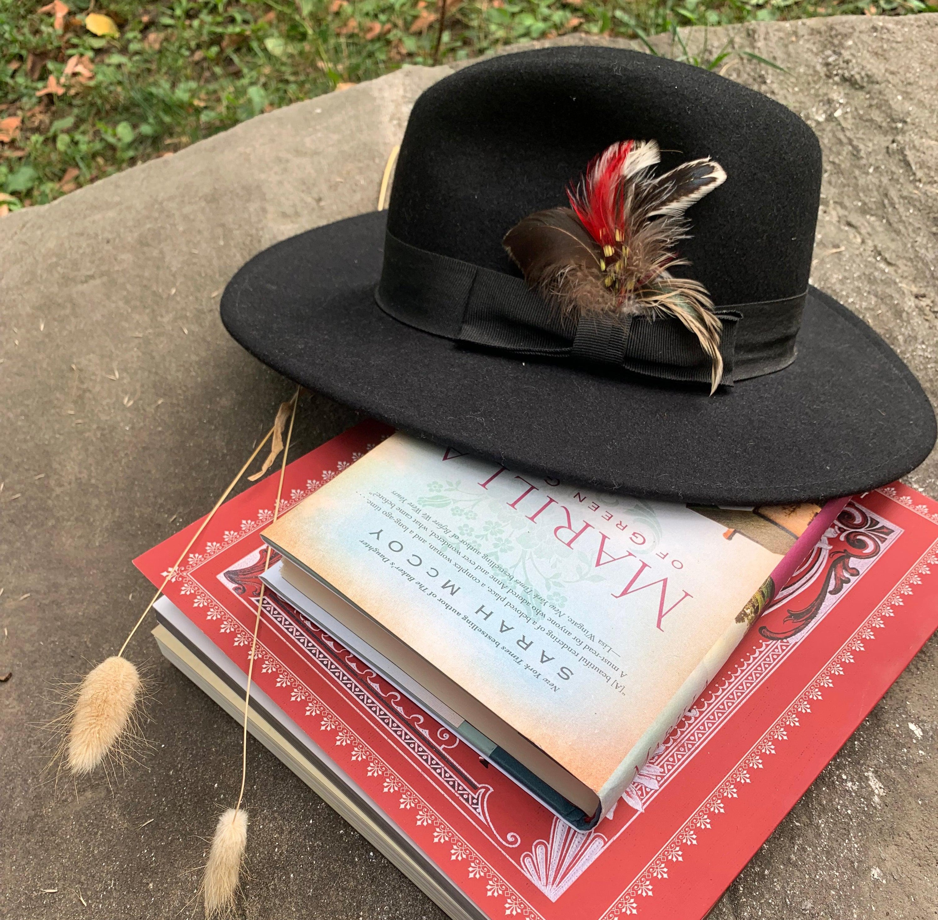 Medium Brim Fedora Hat with Feather - Main Image