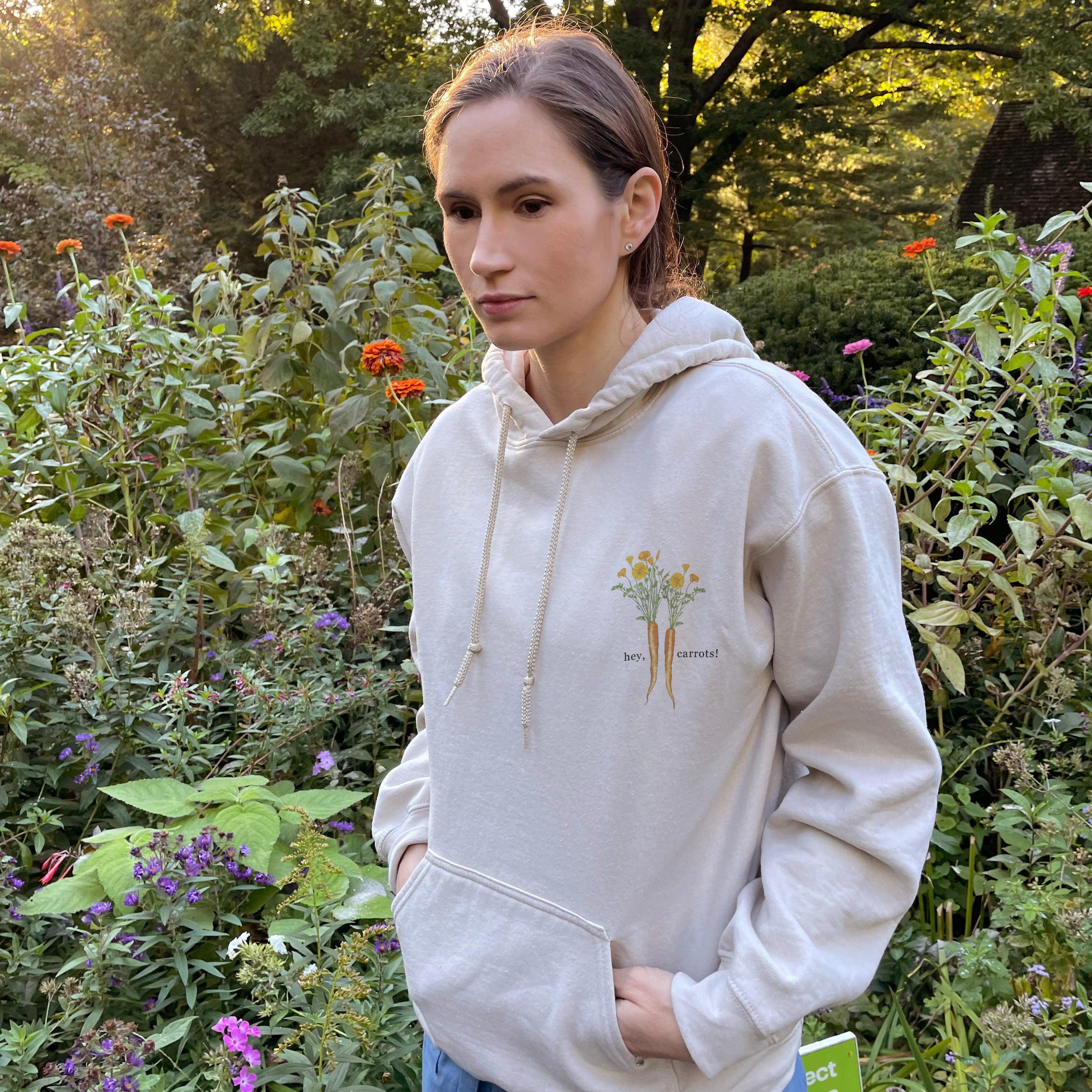 "Hey Carrots!" Hoodie- Sand