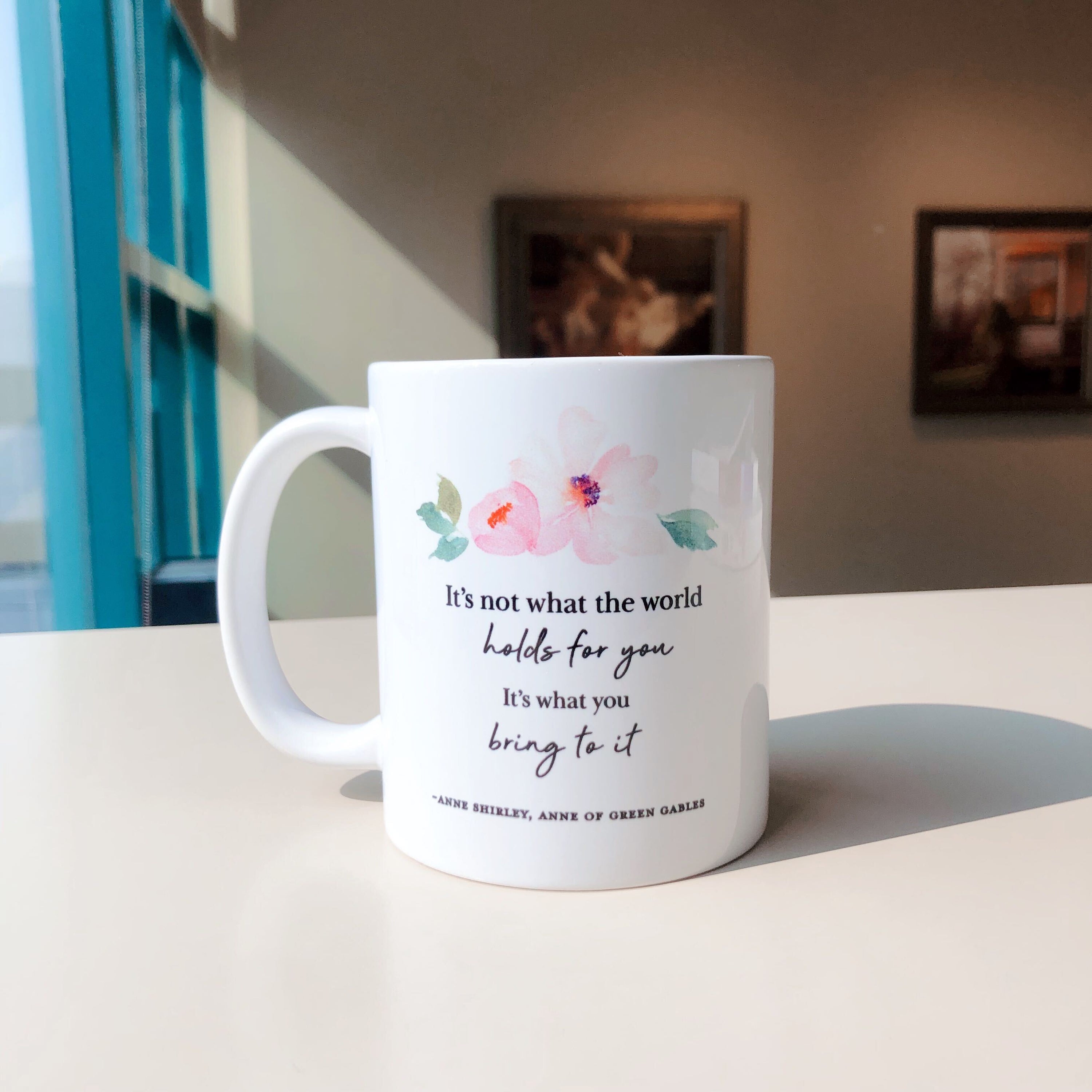 "What The World Holds" Quote Mug