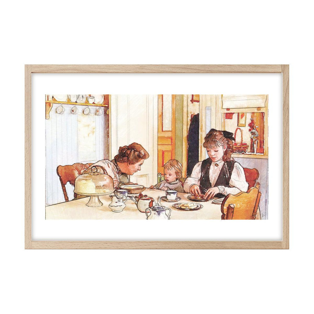 "Breakfast With The Baby" Limited Edition Illustrated Print on Watercolor Paper