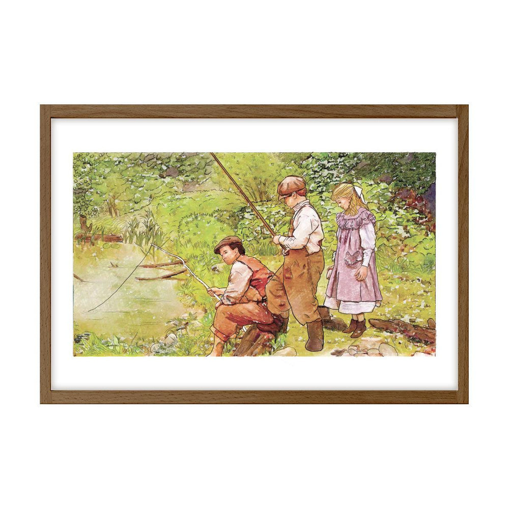 "Fishing" Limited Edition Illustrated Print on Watercolor Paper
