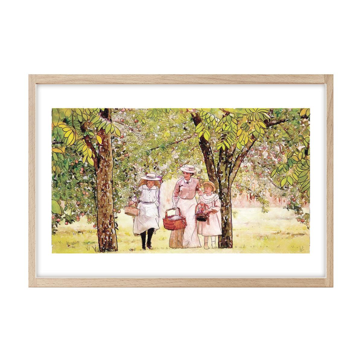 "Walking Through The Orchard" Limited Edition Illustrated Print on Watercolor Paper