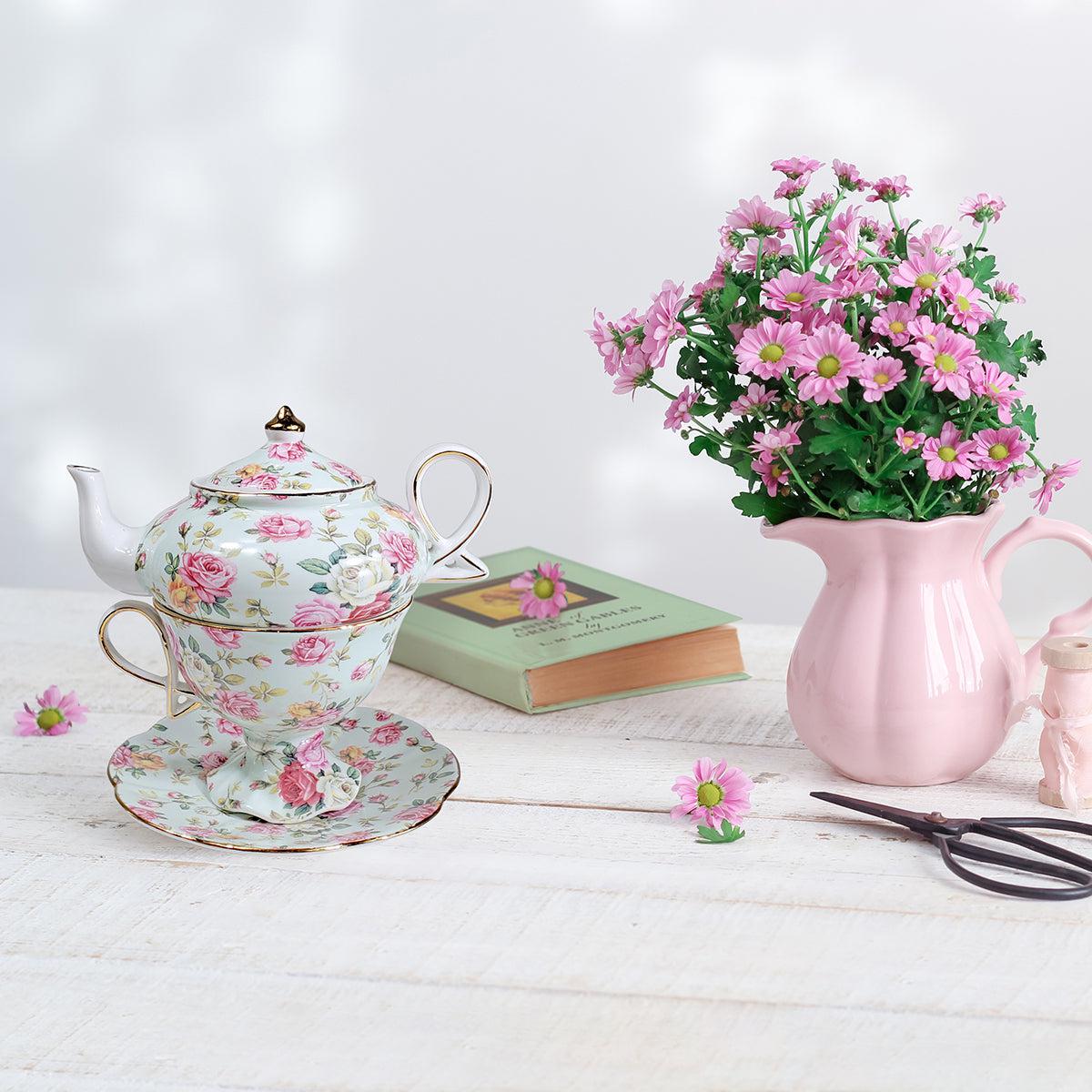Barry's Picnic - Blue Rose Chintz 4 Piece Tea for One – Shop At