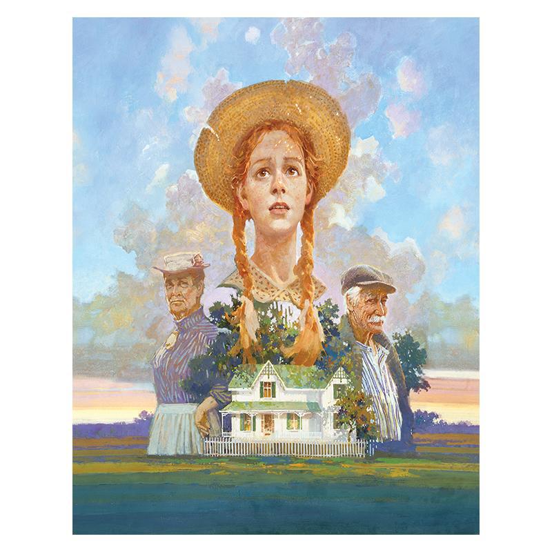 "Anne, Marilla & Matthew at Green Gables", By James Hill Framed PVC Print
